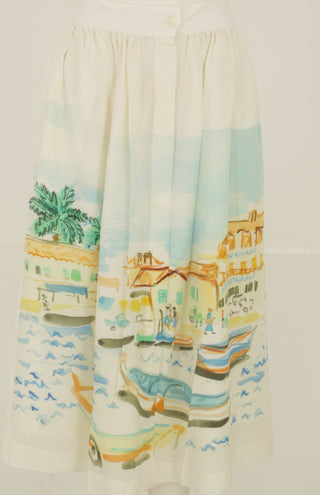 Printed Silk Skirt
