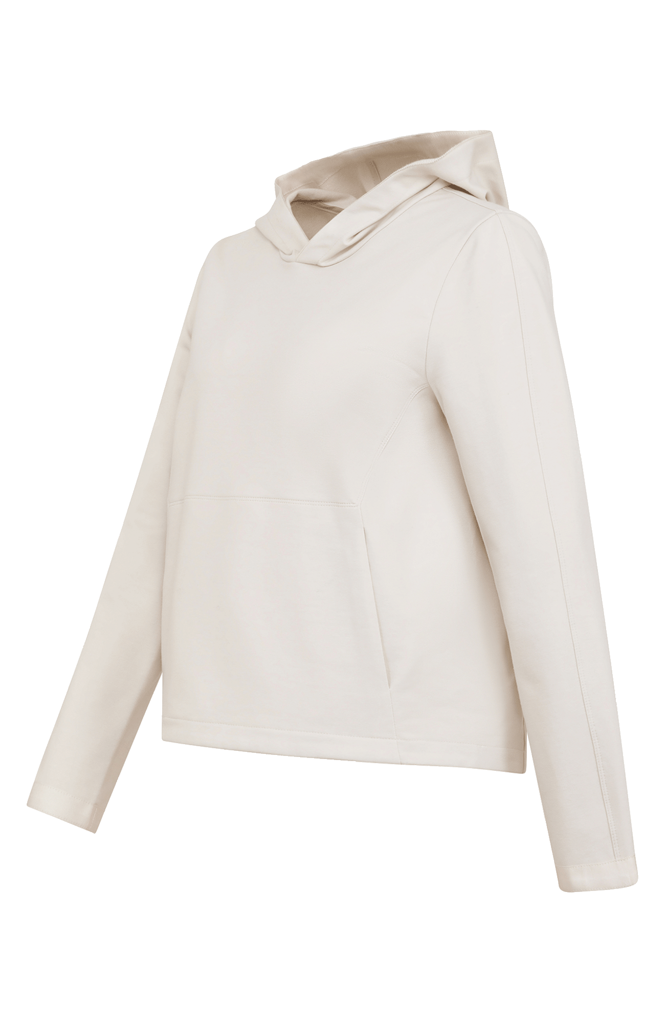 Feminin designter Veronica Hoodie aus weicher Italian Felpa mit elastischem, formstabilem Material und besonders angenehmem Griff. Die legere Passform und die opulente Kapuze sorgen für einen modernen, entspannten Look. Mit großzügiger aufgesetzter Tasche sowie Ripsband-Einfassungen an Ärmeln, Innenbund und Kapuze. Leicht, weich und vielseitig – ideal für einen sportlich-eleganten Alltagsstil.
