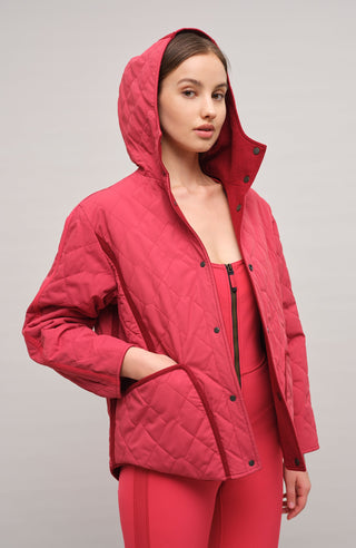 Veste à capuche en loden et matelassée - Joelle