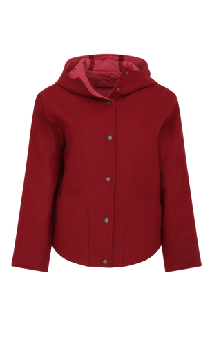 Veste à capuche en loden et matelassée - Joelle