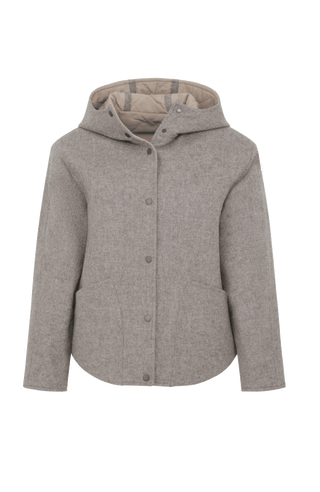 Veste à capuche en loden et matelassée - Joelle