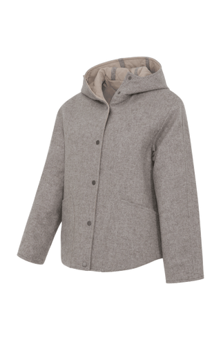 Veste à capuche en loden et matelassée - Joelle
