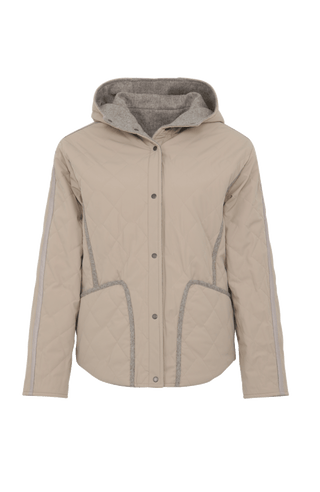 Veste à capuche en loden et matelassée - Joelle