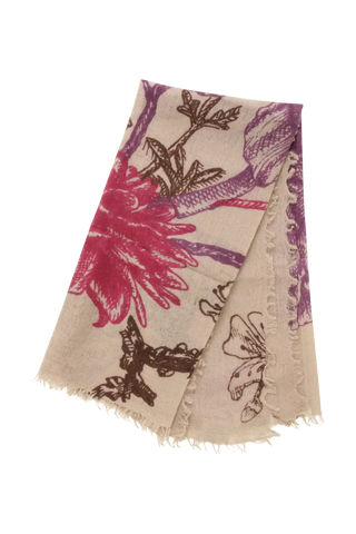 Étole en cachemire à motif floral - BanFine 622511