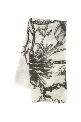 Étole en cachemire à motif floral - BanFine 622511
