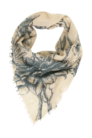 Étole en cachemire à motif floral - BanFine 622511