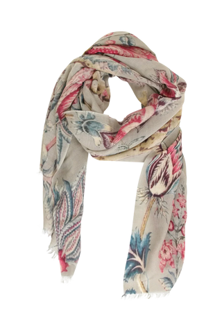 Cashmere Scarf with Floral Pattern - 622688S