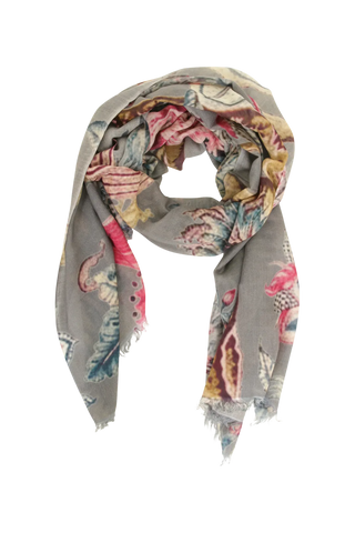Cashmere Scarf with Floral Pattern - 622688S
