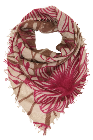 Foulard in cashmere multicolore con motivo floreale - BanFine 622797