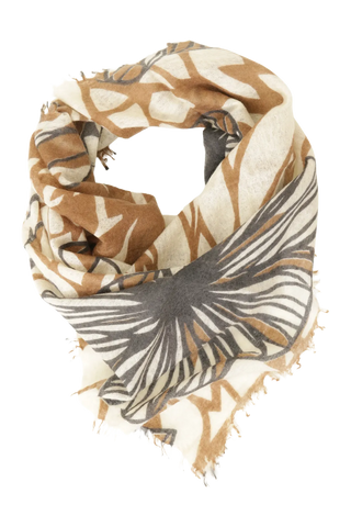 Foulard in cashmere multicolore con motivo floreale - BanFine 622797
