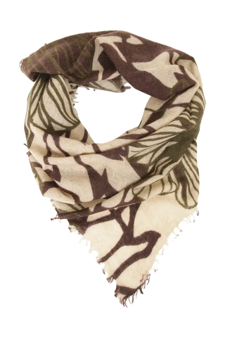 Foulard in cashmere multicolore con motivo floreale - BanFine 622797