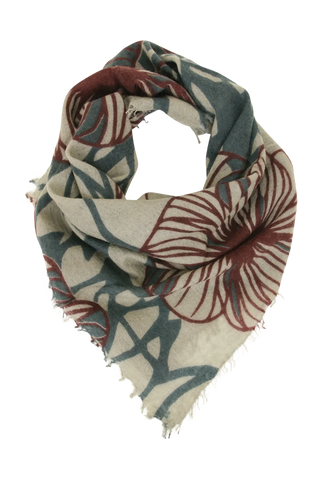 Foulard in cashmere multicolore con motivo floreale - BanFine 622797