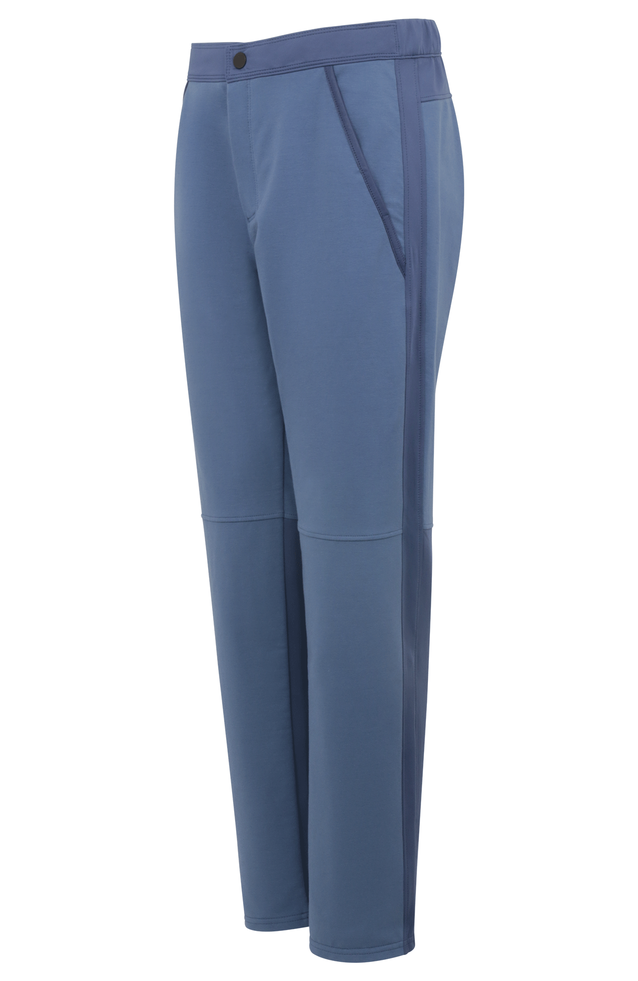 Moderne Herren-Hose aus hochwertiger Baumwolle mit innovativem Natural Powerstretch-Materialmix für maximale Bewegungsfreiheit und hohen Tragekomfort. Das besonders weiche Material liegt angenehm auf der Haut, während das schmal verlaufende Bein eine zeitgemäße Silhouette schafft. Elastische Stretch-Einsätze am Bund, seitlich am Bein und im unteren Wadenbereich sorgen für optimale Flexibilität und perfekte Passform. Zwei Eingrifftaschen mit waschbarem Alcantara-Lederbesatz sowie eine Gesäßtasche mit Reißver