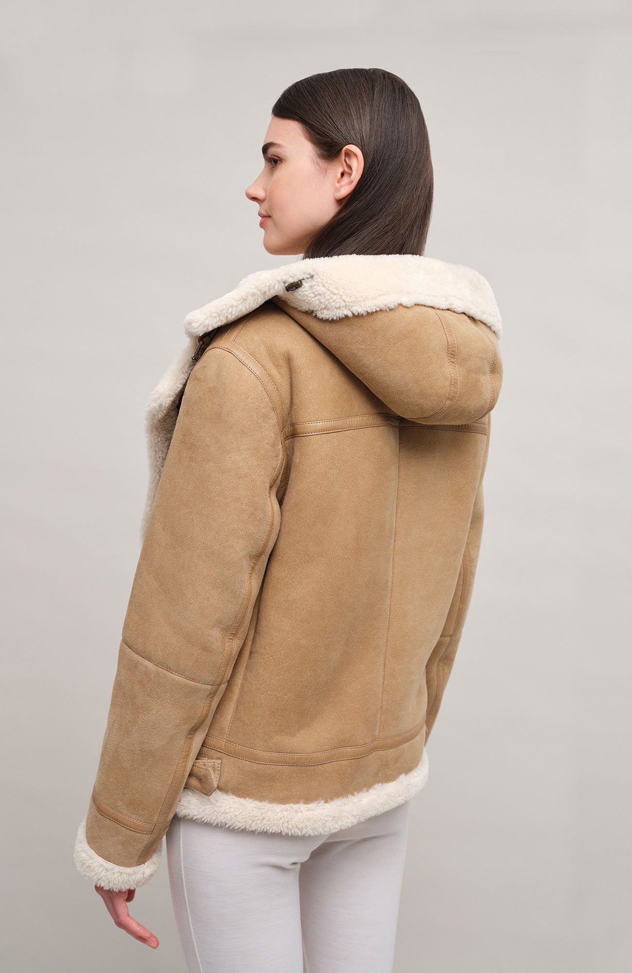 Veste motard en peau de mouton - Norah-MV