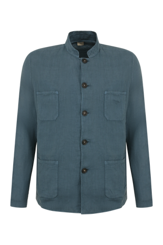 Leinen-Overshirt mit Stehkragen - CINA2
