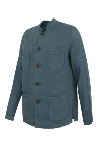 Leinen-Overshirt mit Stehkragen - CINA2
