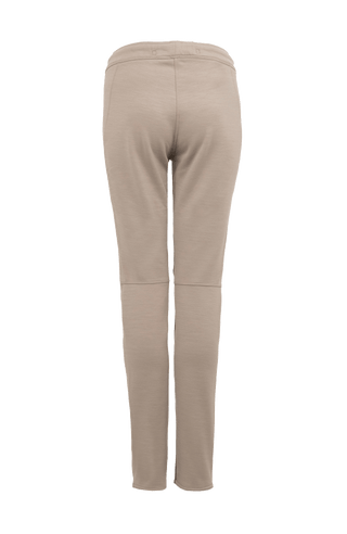 Damen-Freizeithose Clio-PSW aus Wool Powerstretch, lockere Passform, Softstretch-Bund, seitliche Reißverschlusstaschen, formschöne Nähte, wärmend und atmungsaktiv. In der Farbe Hellbraun (Farbe: cashmere)
