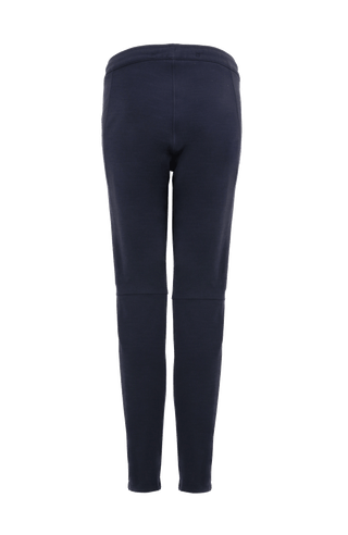 Damen-Freizeithose Clio-PSW aus Wool Powerstretch, lockere Passform, Softstretch-Bund, seitliche Reißverschlusstaschen, schmal zulaufendes Bein, atmungsaktiv und wärmend. In der Farbe Dunkelblau (Farbe: midnight)