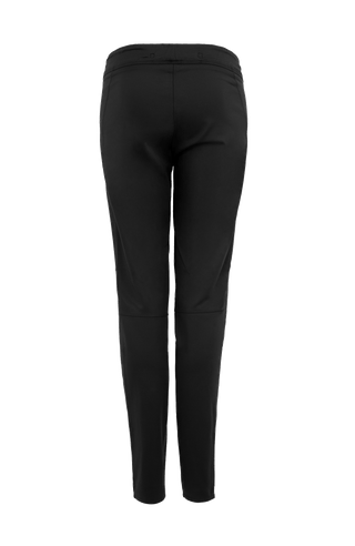 Rückansicht der Damen-Stretchhose Clio-NP in Schwarz (Farbe 01-0 Black) – sportlich-schlichte Hose aus elastischem Material, perfekt für Freizeit, Sport und Homewear, mit elastischem Bund und schmaler Passform, ideal für Frühling und Sommer