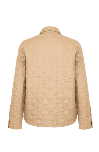 Outdoor-Hemdjacke aus Italian Quilt mit Leinen außen und wattiertem Quilt innen, wendbar für zwei unterschiedliche Looks. Leichtes, wärmendes Material mit Rhombensteppung und sportiver Optik auf der Quilt-Seite. Mit Metalldruckknöpfen, großzügigen Seitentaschen sowie Ripsband-Details an Knopfleiste, Seitennähten und innerem Ärmelverlauf. Ärmelbündchen mit je zwei Druckknöpfen. Leicht und wärmend zugleich.