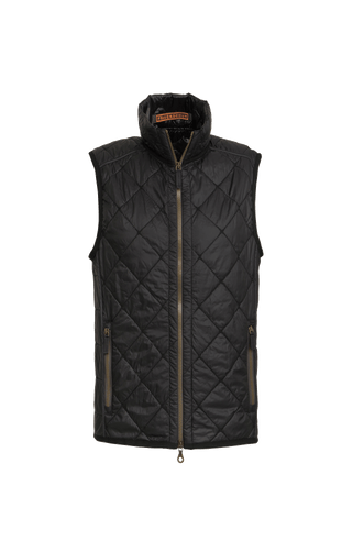 Herren-Quiltweste von Frauenschuh aus hochwertigem, leicht glänzendem Nylon in Black (Schwarz); luxuriös gestepptes Design mit feiner Rautenstruktur, Stehkragen und durchgehendem Zwei-Wege-Reißverschluss; verschließbare Seitentaschen; figurbetonter Schnitt für eine sportlich-elegante Silhouette; ideal für Frühling und Sommer, kombiniert Funktionalität mit stilvoller Ästhetik; perfekt tragbar über Hemd oder Pullover für einen modernen Layering-Look