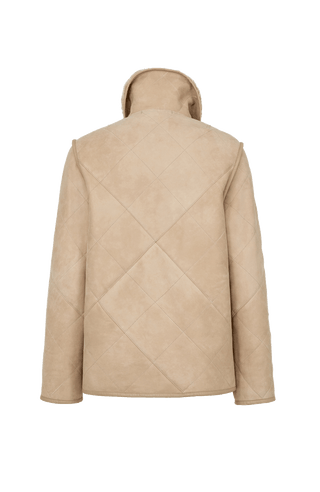 Lammfell Jacke hellbraun von hinten