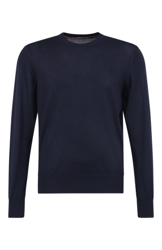 Herren-Pullover aus hochwertiger, weicher Wollqualität mit klassischem Rundhalsausschnitt und zeitlosem Design. Angenehm auf der Haut zu tragen, mit Rippstrick an Bündchen und Saum für eine optimale Passform. Vielseitig kombinierbar – elegant unter dem Sakko oder lässig zur Jeans.
