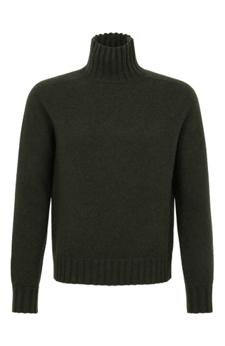 Kaschmir Rollkragenpullover Herren Aiden-WS 086549 in Grün (Farbe 84 0 Ivy – Vorderansicht Freisteller