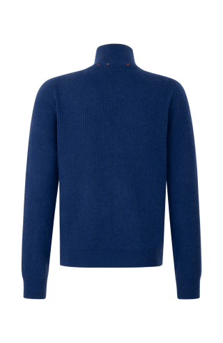 Kaschmirjacke Kirk2.0-WS in Farbe Alaskablue, Rueckansicht, Metallreißverschluss, elegante Herrenjacke aus hochwertigem Kaschmir von Frauenschuh