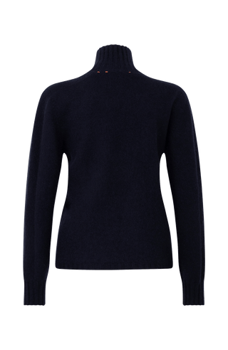 Kaschmirpullover für Damen von Frauenschuh in der Farbe midnight Rueckansicht.