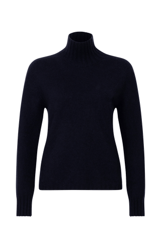 Kaschmirpullover für Damen von Frauenschuh in der Farbe midnight Vorderansicht.