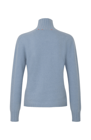 Kaschmirpullover für Damen von Frauenschuh in der Farbe skyblue Rueckansicht.