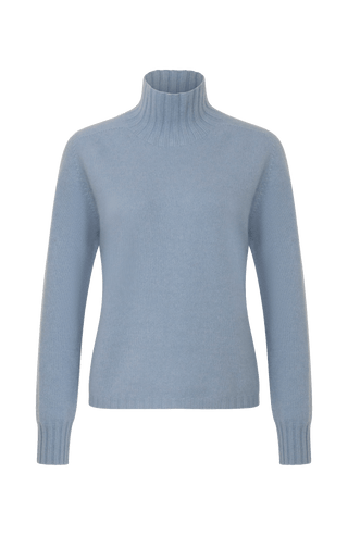 Kaschmirpullover für Damen von Frauenschuh in der Farbe skyblue Vorderansicht.