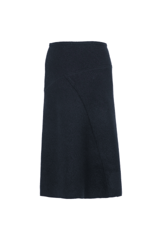 Knielanger Damen Walkrock midnight von hinten