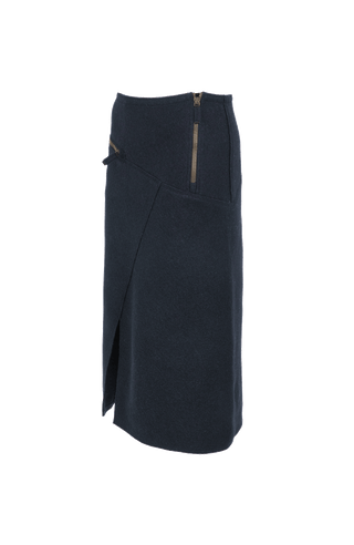 Knielanger Damen Walkrock midnight von seite