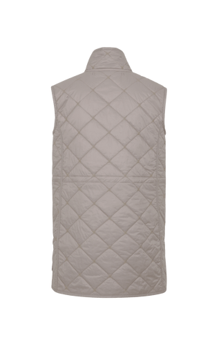 Lange Steppweste Kim-QL in Farbe 310 Cashmere, Rueckansicht, Damenweste aus nachhaltiger Mode aus Österreich