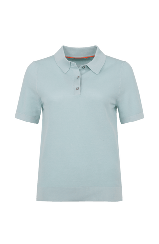 Hochwertiges Damen-Poloshirt aus feinster italienischer Baumwolle in superweicher, atmungsaktiver Piqué-Qualität. Klassischer Polokragen mit 3 Knöpfen und Rippstrickbündchen an Kragen, Ärmeln und Bund für eine perfekte Passform. Leicht taillierter Schnitt für eine feminine Silhouette. Vielseitig kombinierbar für elegante oder lässige Looks, angenehm auf der Haut und langlebig.