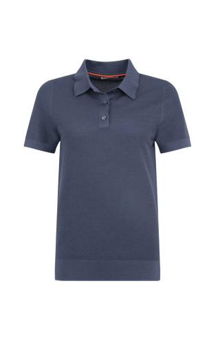 Hochwertiges Damen-Poloshirt aus feinster italienischer Baumwolle in superweicher, atmungsaktiver Piqué-Qualität. Klassischer Polokragen mit 3 Knöpfen und Rippstrickbündchen an Kragen, Ärmeln und Bund für eine perfekte Passform. Leicht taillierter Schnitt für eine feminine Silhouette. Vielseitig kombinierbar für elegante oder lässige Looks, angenehm auf der Haut und langlebig.
