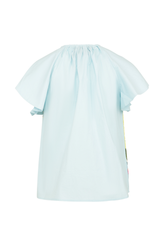 Baumwollbluse mit Aari-Stickerei