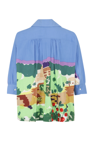 Baumwollbluse mit Aari-Stickerei