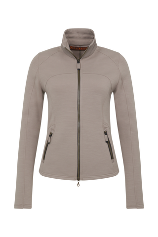 Sportjacke aus Wool Powerstretch in der Farbe Cashmere (Modell 562624_Jana-PSW), Sportjacke aus Wool Powerstretch in der Farbe Cashmere (Modell 562624_Jana-PSW), Rueckansicht– figurbetonte Passform, durchgehender Reißverschluss und hoher Kragenorderansicht– figurbetonte Passform, durchgehender Reißverschluss und hoher Kragen
