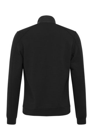 Sportliche Herrenjacke aus Wool Powerstretch in der Farbe black (Modell 613624_Cooper-PSW), Rueckan– taillierter Schnitt, hoher Kragen und durchgehender Reißverschluss. Frauenschuh – made in Austria.icht