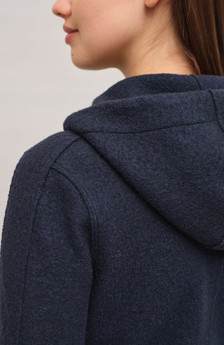 Veste en laine bouillie avec capuche - Rania