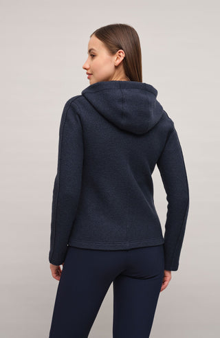 Veste en laine bouillie avec capuche - Rania
