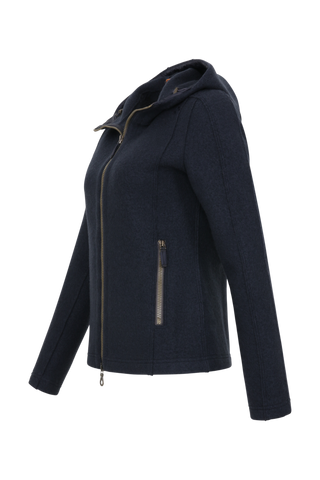 Veste en laine bouillie avec capuche - Rania