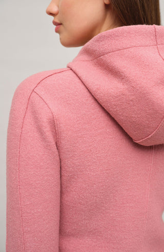 Veste en laine bouillie avec capuche - Rania