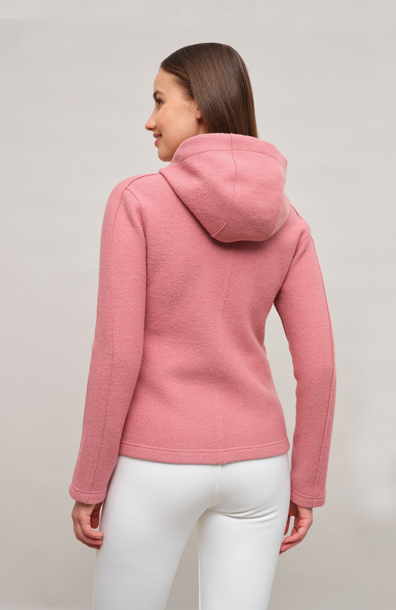 Veste en laine bouillie avec capuche - Rania