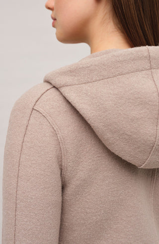 Veste en laine bouillie avec capuche - Rania