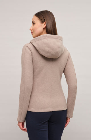 Veste en laine bouillie avec capuche - Rania