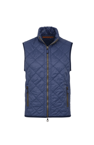Steppweste für Herren, Modell 251614 Henri-QL, Farbe 2499 Alaska Blue, Vorderansicht – zeigt das Frontdesign, die Taschen und den Reißverschluss der Weste.